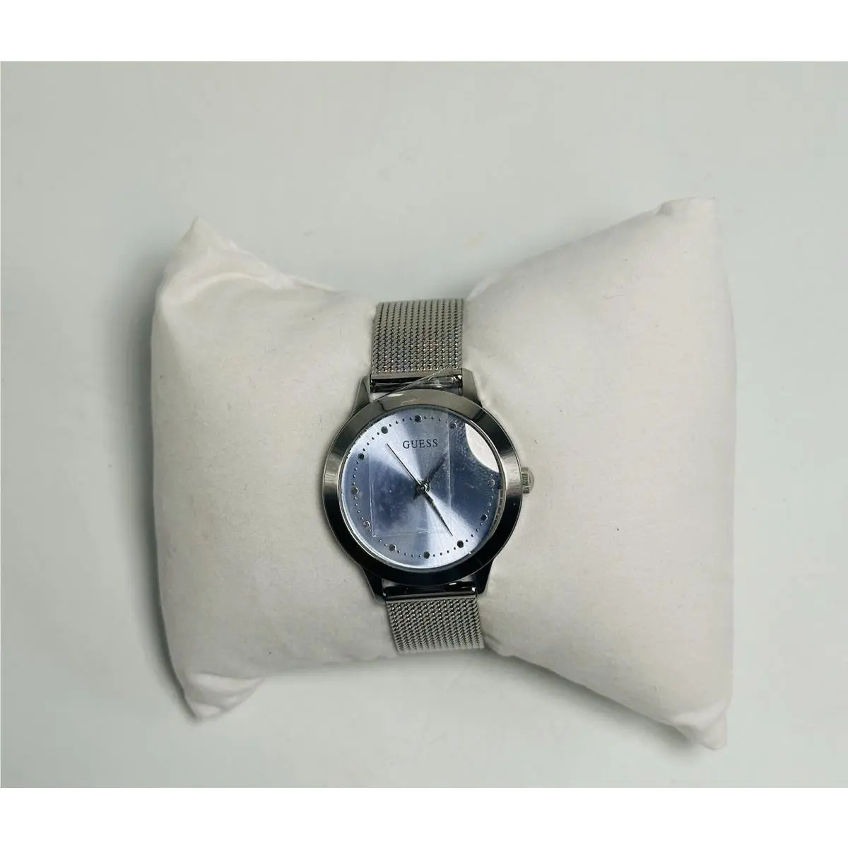 Stainless Steel Mesh Bracelet Casual Watch - Sky Blue Diamond by Guess