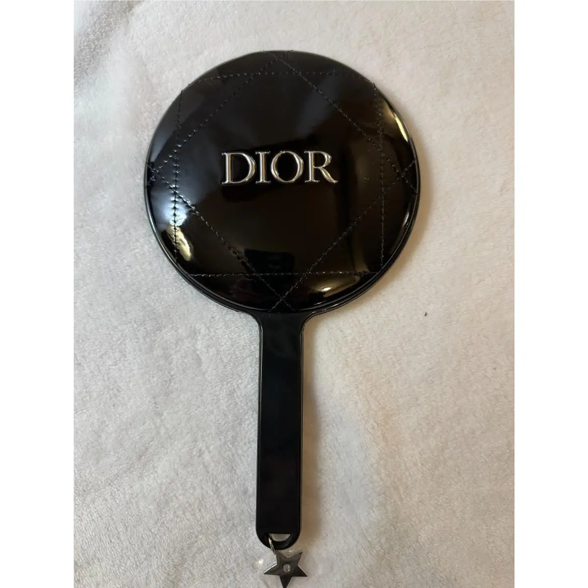 Christian Dior Black Quilted Hand Mirror Protective Case Limited Edition