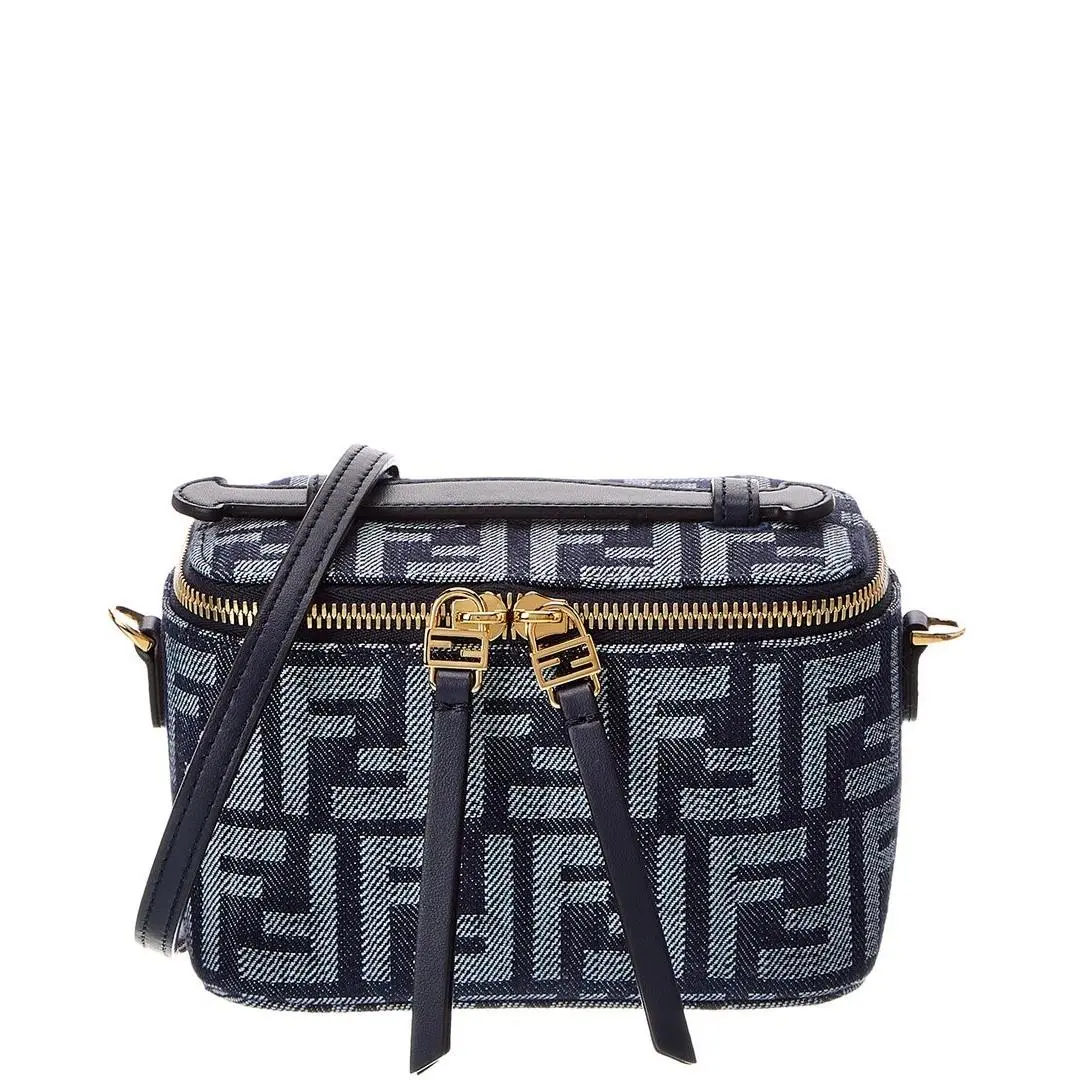 Fendi Denim Cosmetic Case Women`s Blue