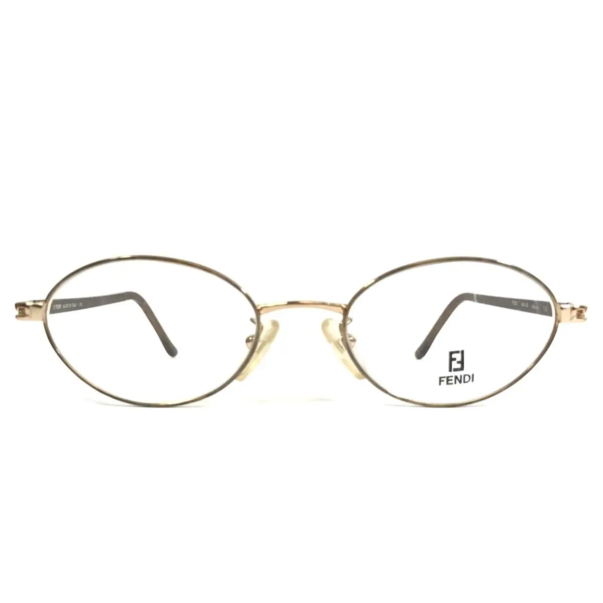 Vintage Fendi Eyeglasses Frames F503 Moss Brown Gold Wire Rim 49-19-130
