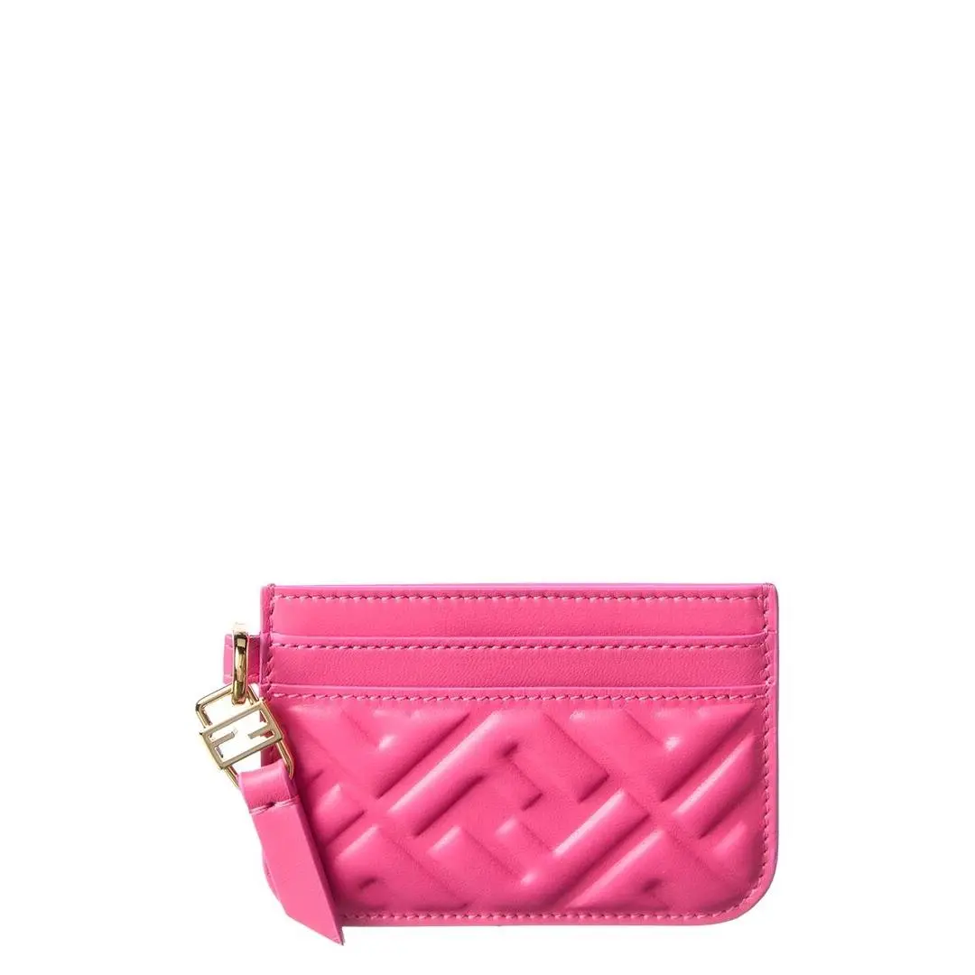 Fendi Baguette Leather Card Case Women`s Pink