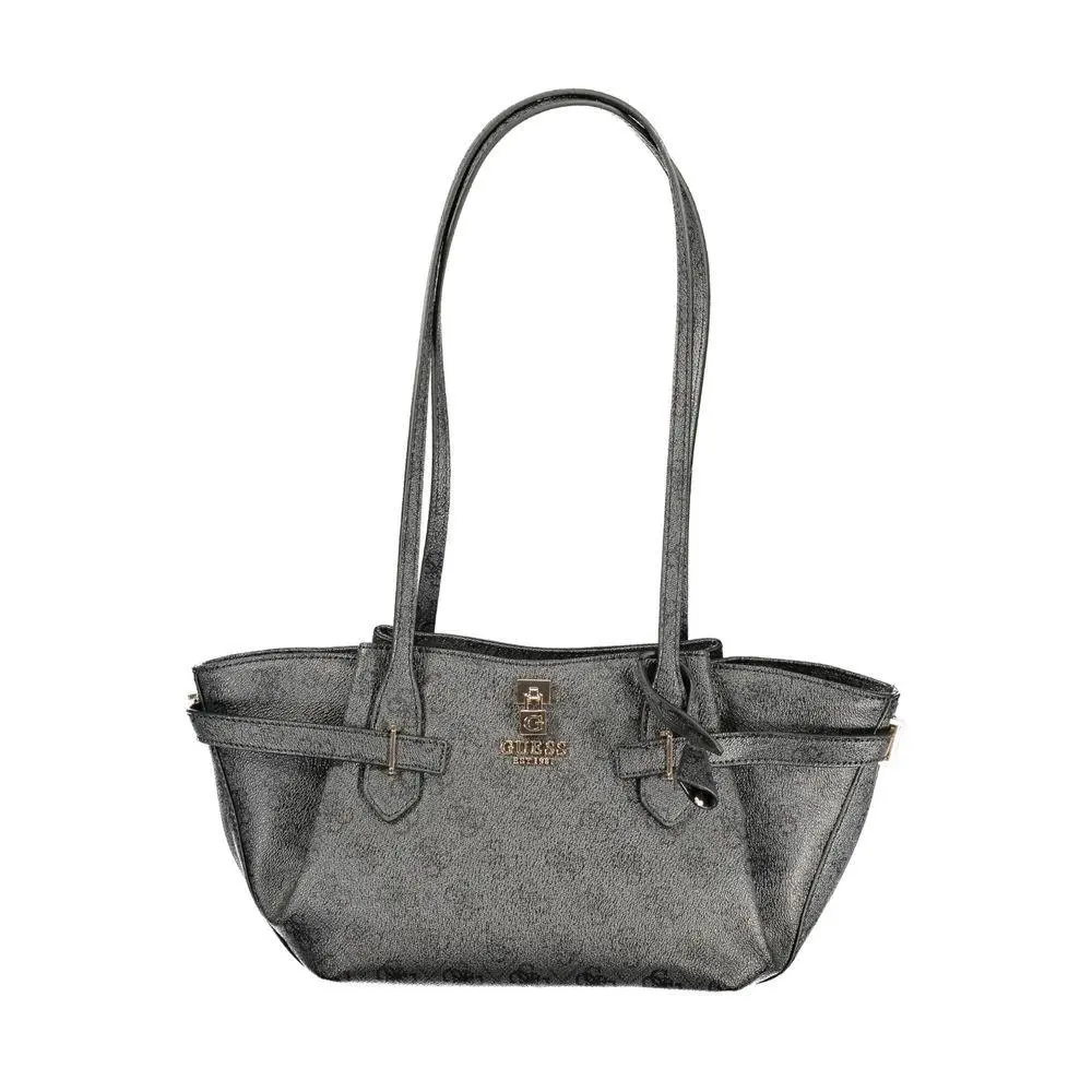Jeans Black Polyurethane Women`s Handbag - GU-42924 by Guess