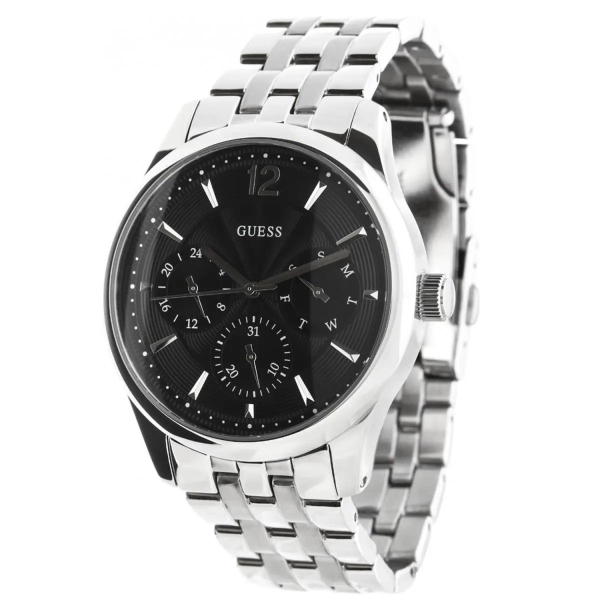 Men`s Asset Black Dial Watch - W0474G1 by Guess