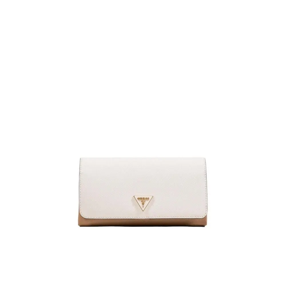 Beige Polyethylene Clutch Bag by Guess