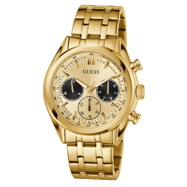 Guess Quartz Multi-function Gold Tone Gold Dial Men`s Watch GW0971G2