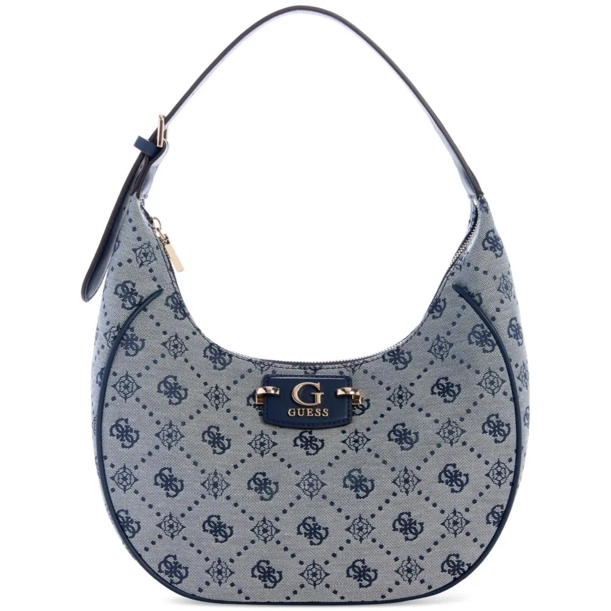 Guess Neda Medium 4G Peony Logo Hobo Shoulder Bag Women`s One Size Navy