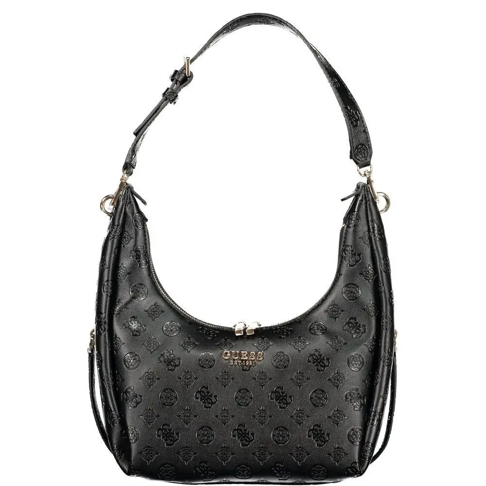 Jeans Black Polyurethane Women`s Handbag - GU-42382 by Guess