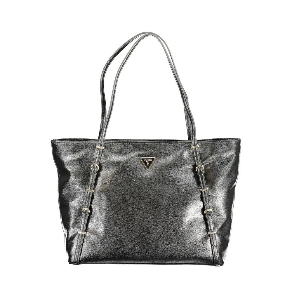 Jeans Black Polyurethane Women Handbag - GU-31259 by Guess