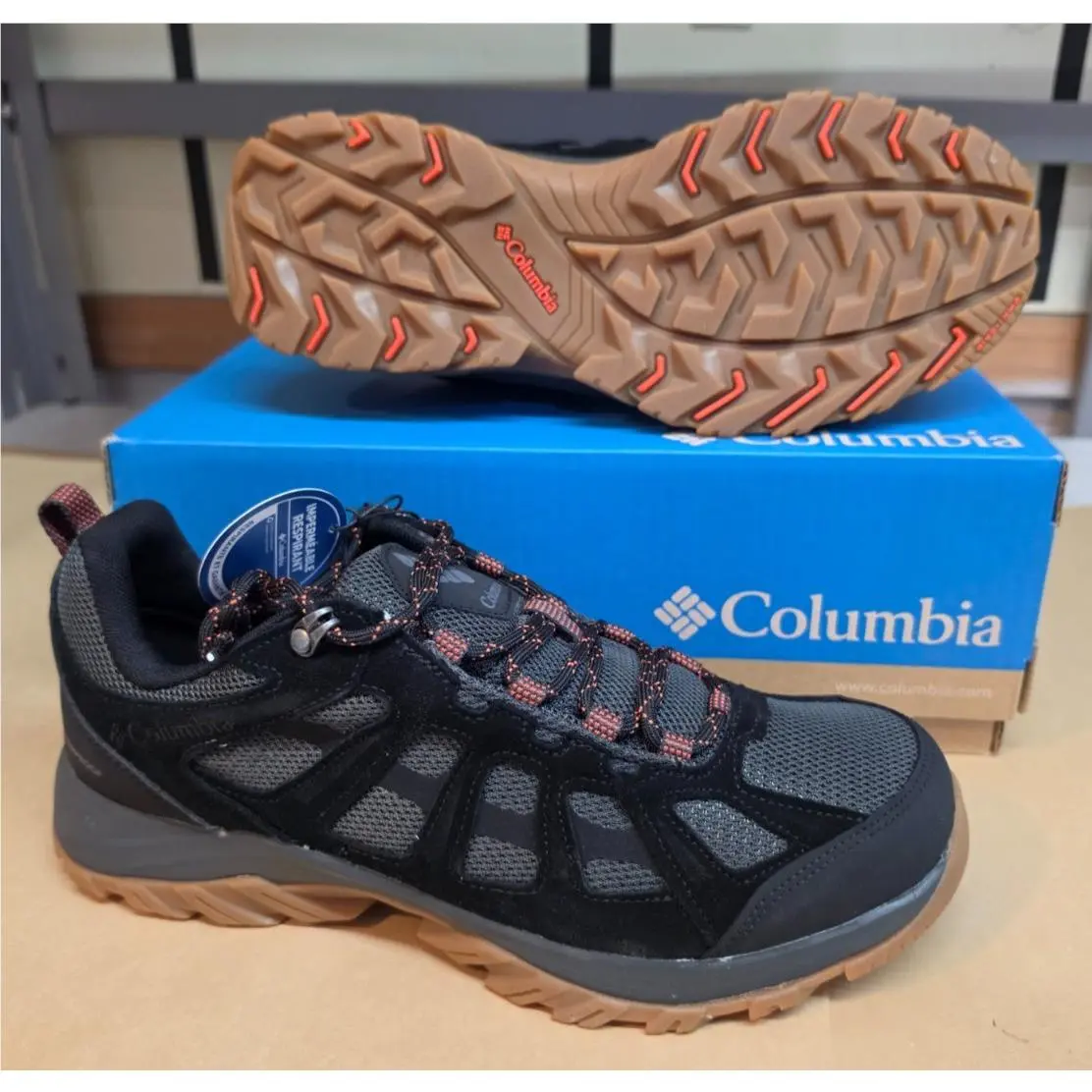 Columbia Redmond Iii Waterproof Hiking Shoes Dark Grey/black - Men`s Size 10