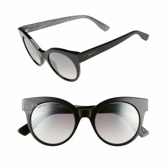 Jimmy Choo JC Mirta Q3M Black Cat-eye Sunglasses Graded Lens