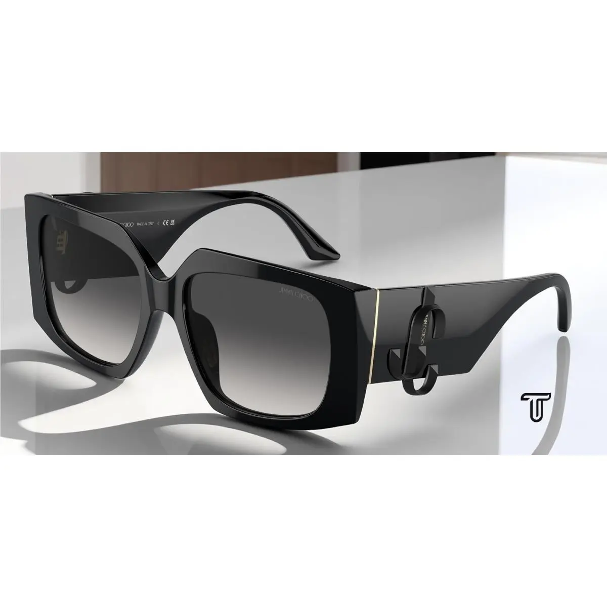 Jimmy Choo JC5006U 50008G Black Gradient Grey 55 mm Women`s Sunglasses