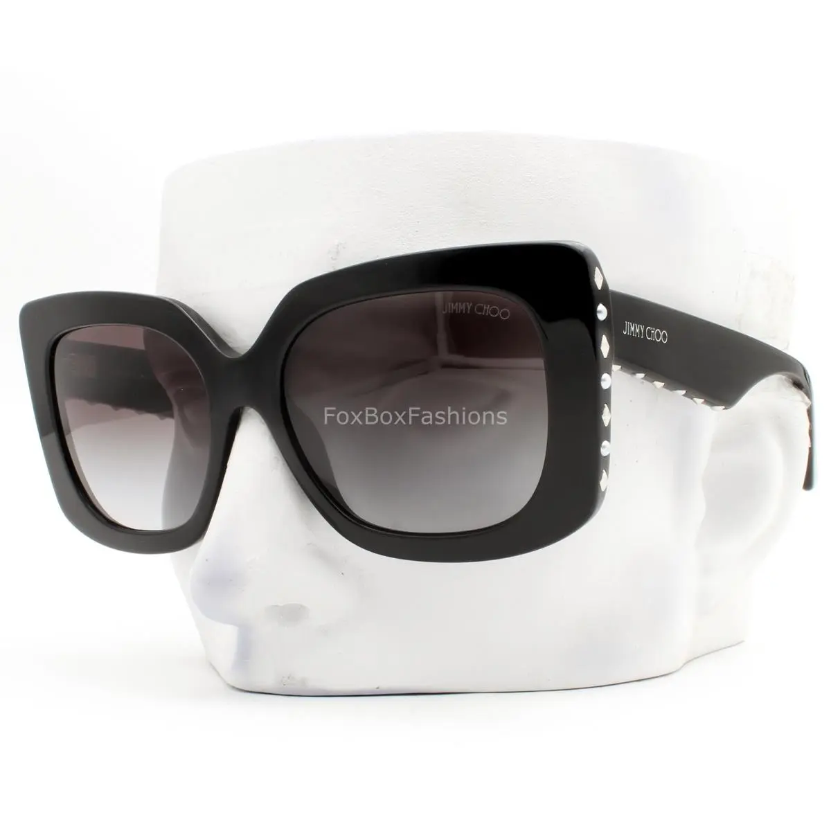 Jimmy Choo Sunglasses Glasses Polished Black Studded JC 5025H 5000/8G W/case