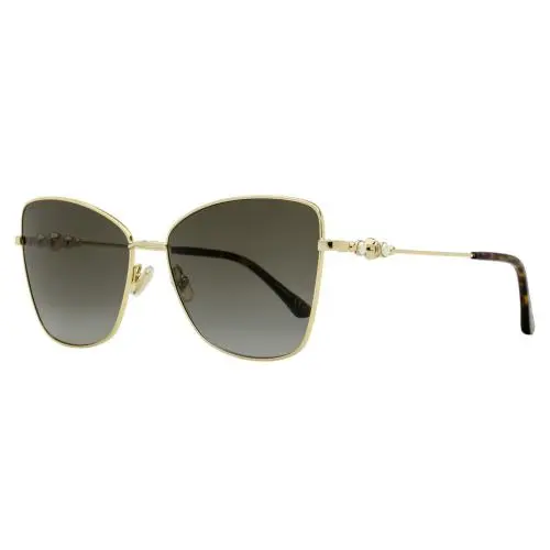 Jimmy Choo Pearl Butterfly Sunglasses Teso 000HA Gold 59mm - Frame: Gold, Lens: Brown Gradient
