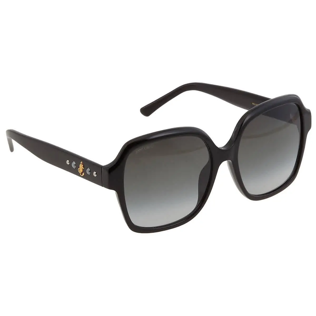 Jimmy Choo Grey Gradient Square Ladies Sunglasses Rella/g/s 0807/9O 55 - Black, Frame: Black, Lens: Grey