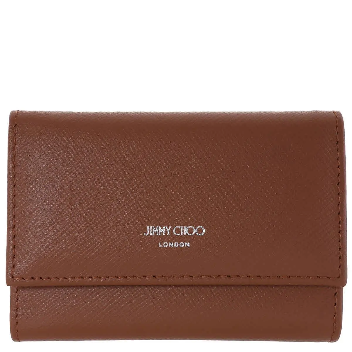 Jimmy Choo Howick Leather Key Holder J000164232-DARK Tan/gunmetal