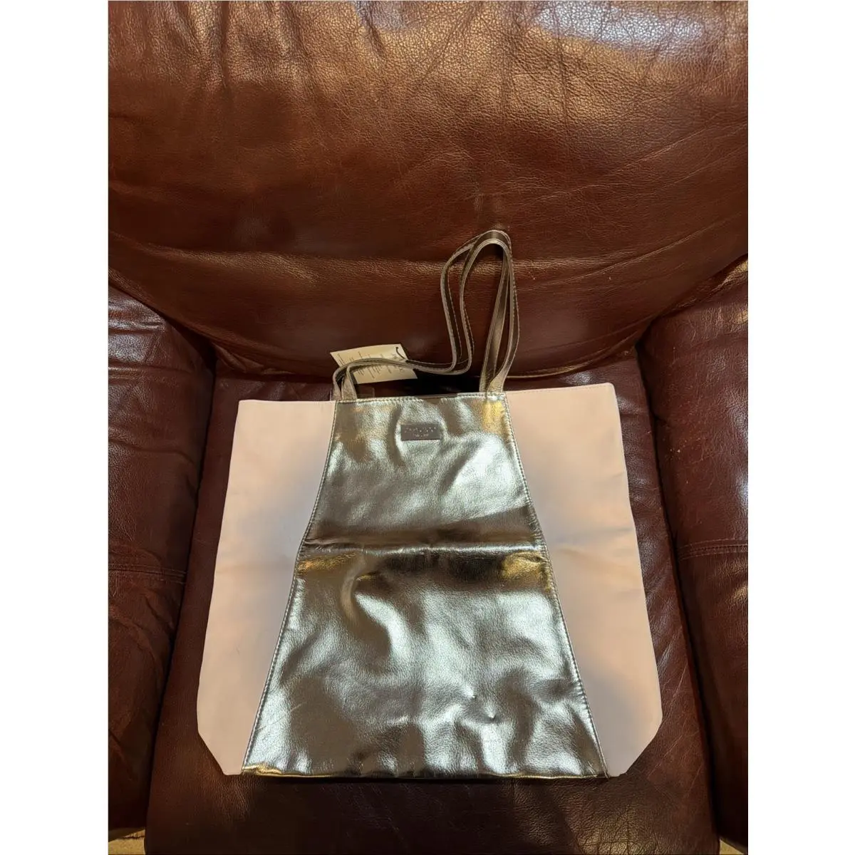 Jimmy Choo Metallic Rose Gold /blush Pink X-large Tote Shopper Shoulder Bag