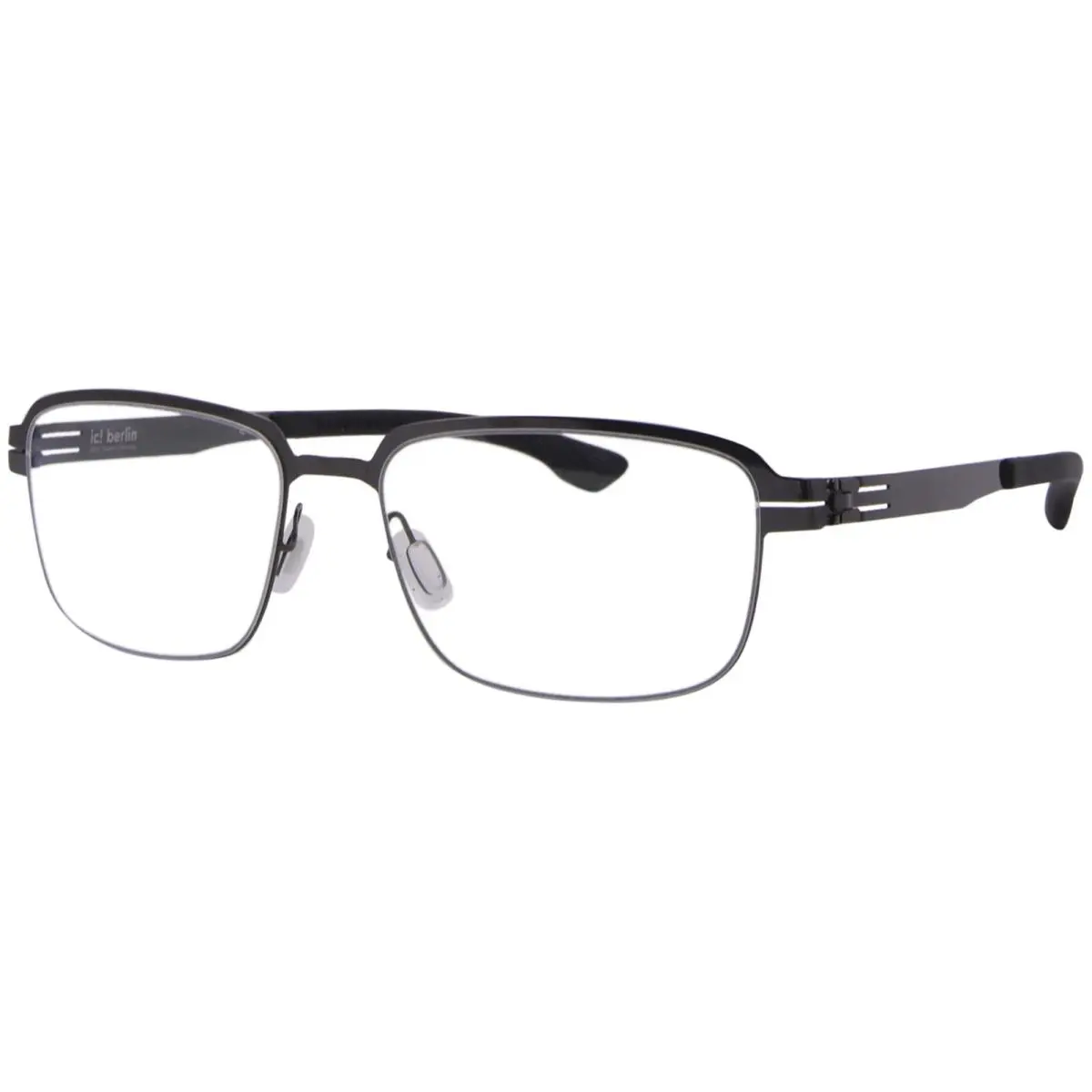 Ic Berlin Luan Eyeglasses Men`s Gunmetal/black Full Rim Square Shape 53mm
