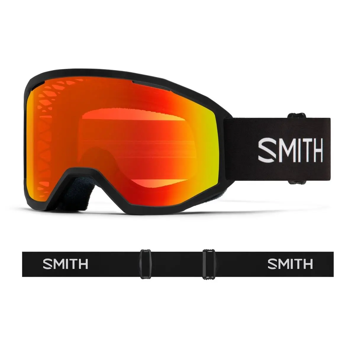 Smith Loam Mtb / Bike Goggles Black Frame Red Mirror + Bonus Lens