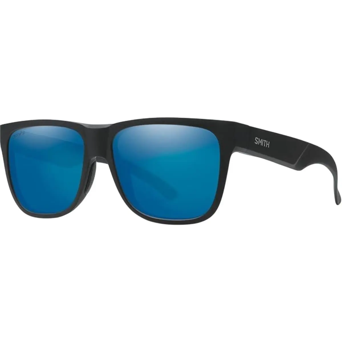 Smith Optics Adult Lowdown 2 Polarized Black Chromapop/blue Mirror OS Sunglasses - Frame: Matte Black ChromaPop, Lens: Blue Mirror
