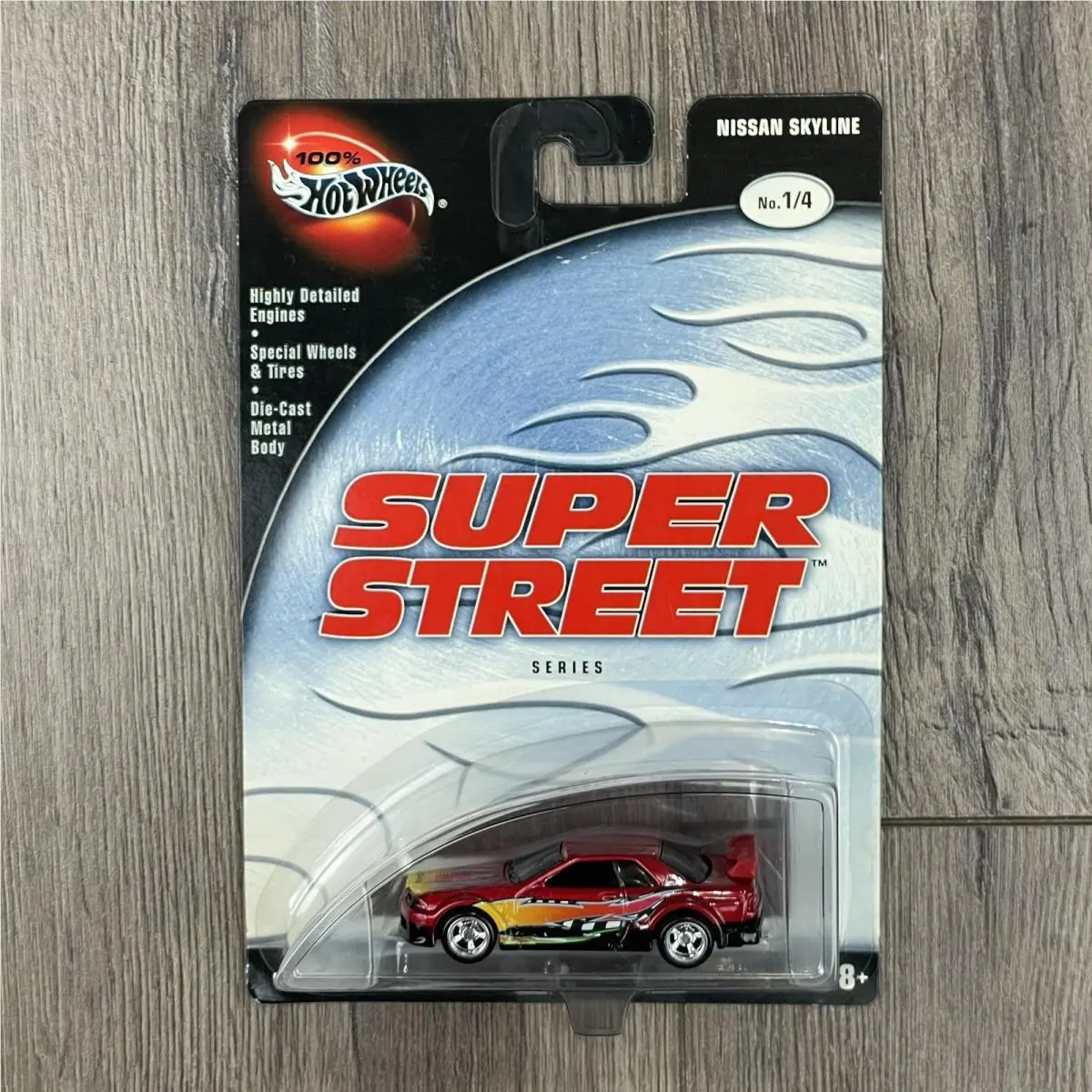 Hot Wheels 2002 Super Street Series Nissan Skyline Red No. 1/4 Nip