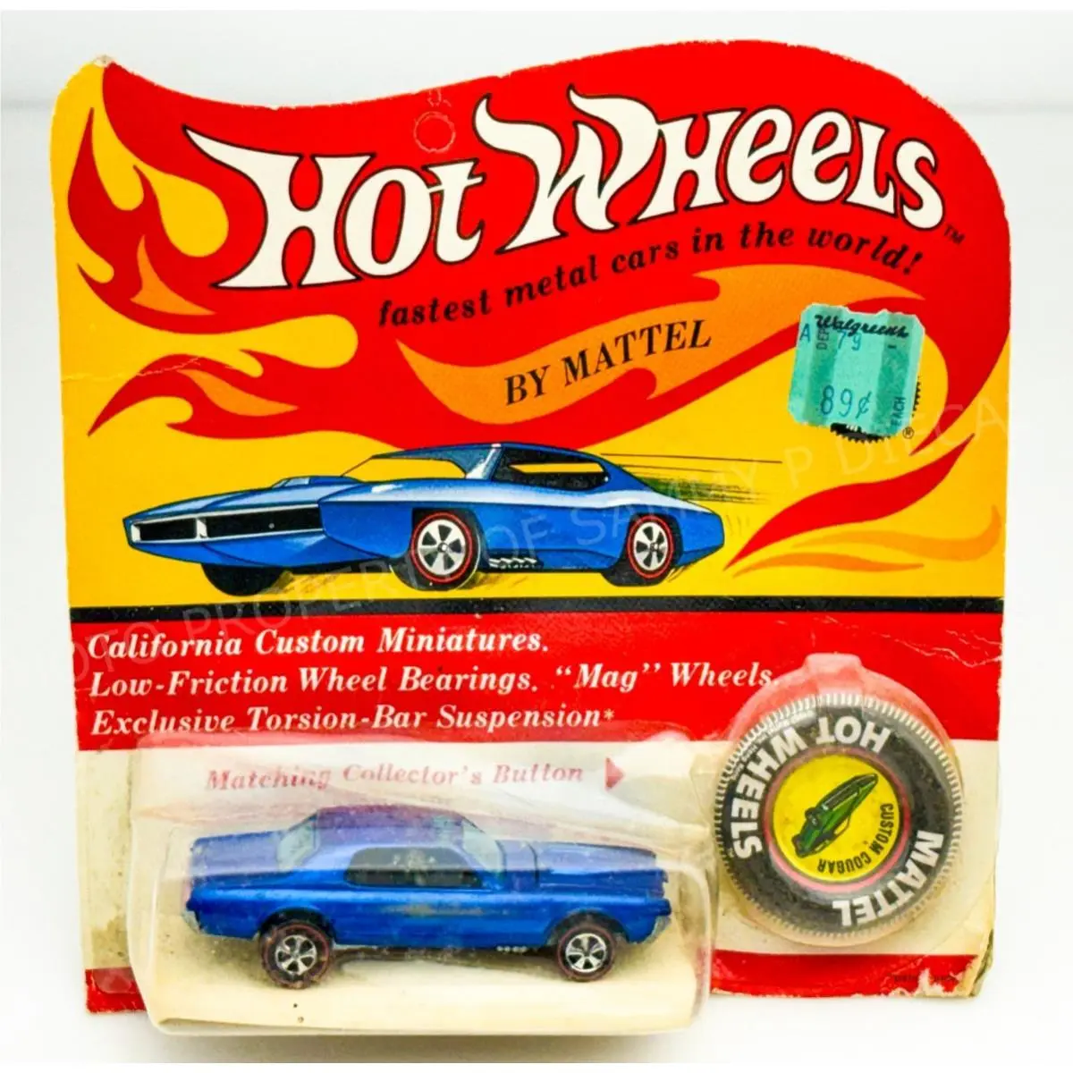 Hot Wheels Redline Custom Cougar Blue HK Tan Interior in Blisterpack
