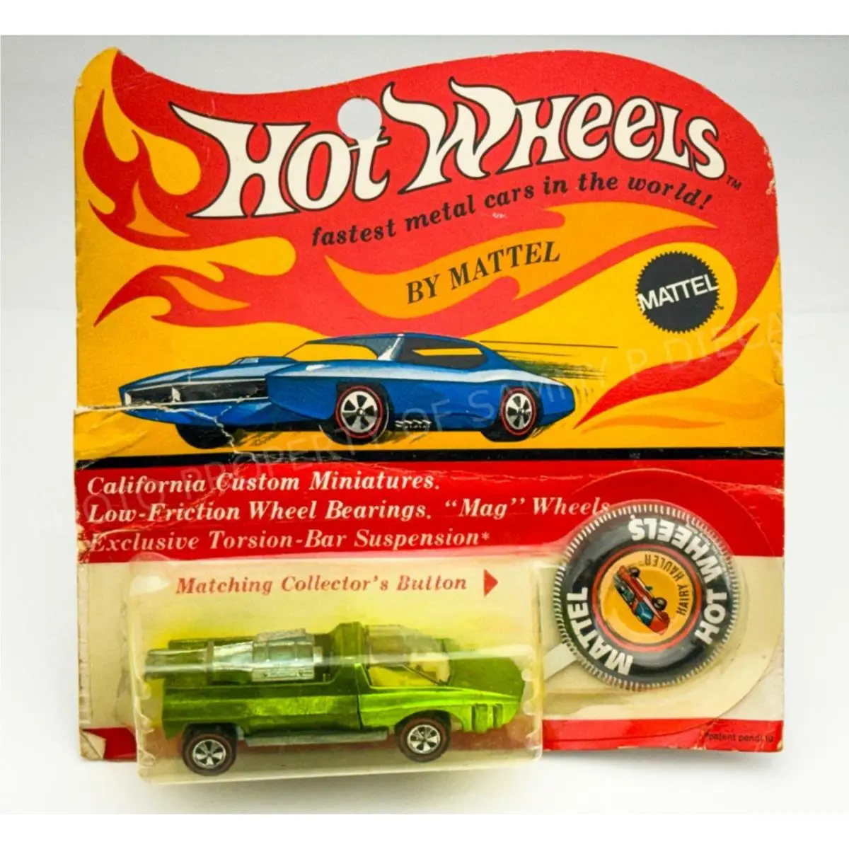 Hot Wheels Redline Hairy Hauler Light Green White Interior in Blisterpack