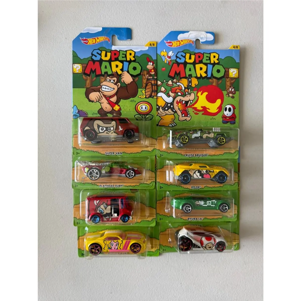 Hot Wheels 2016 Super Mario Wal-mart Exclusive Complete Set of 8 BG1