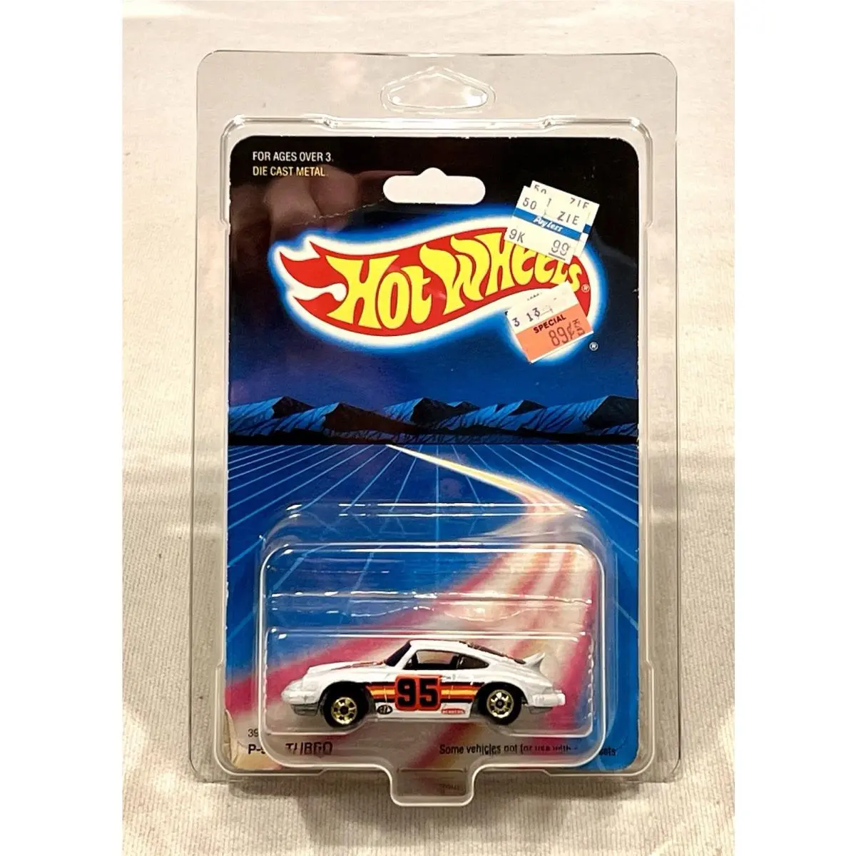 1980’s Hot Wheels Porsche P-911 Turbo No. 3969 Moc White w/ Gold BW