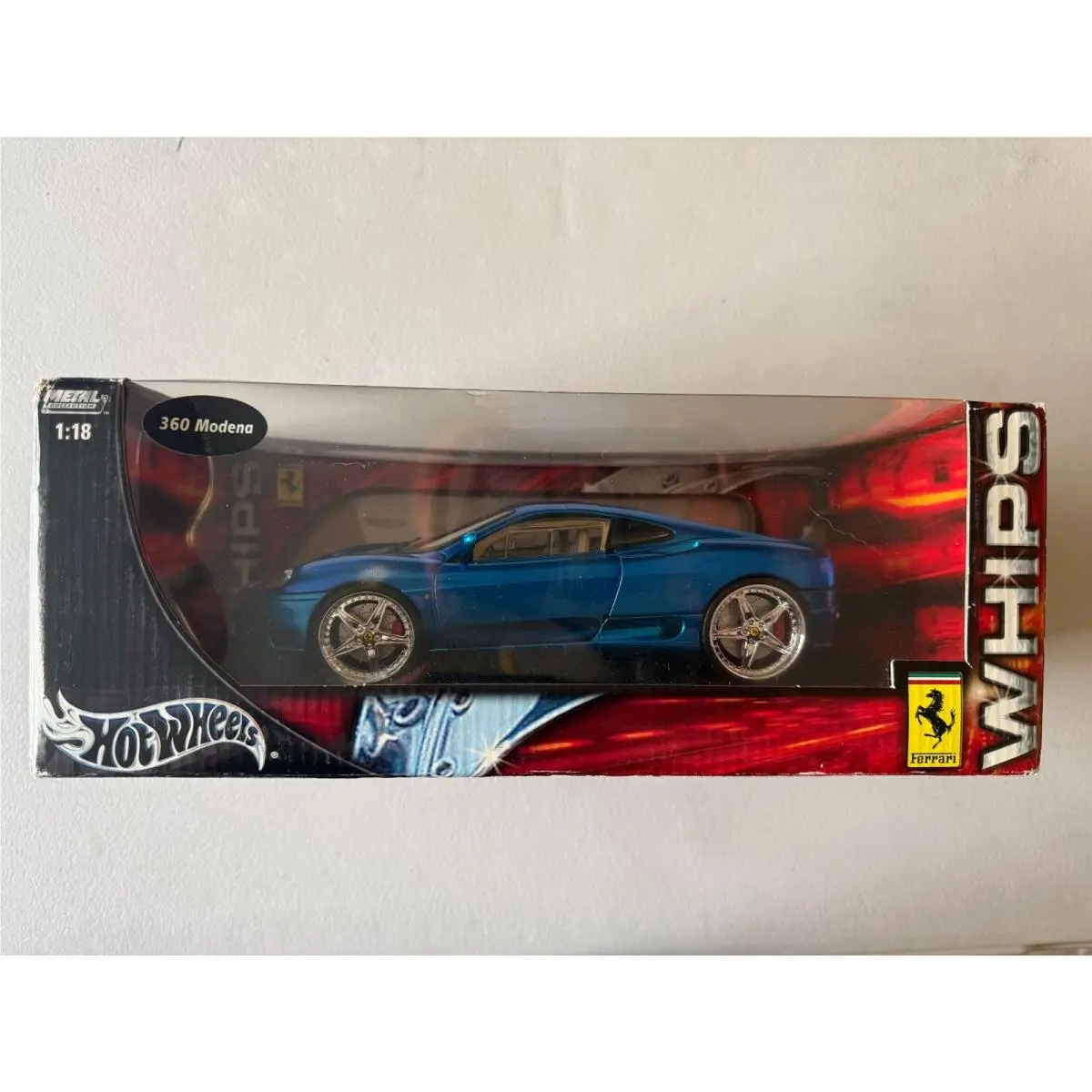 Hot Wheels Whips Ferrari 360 Modena Blue 1:18 BD4