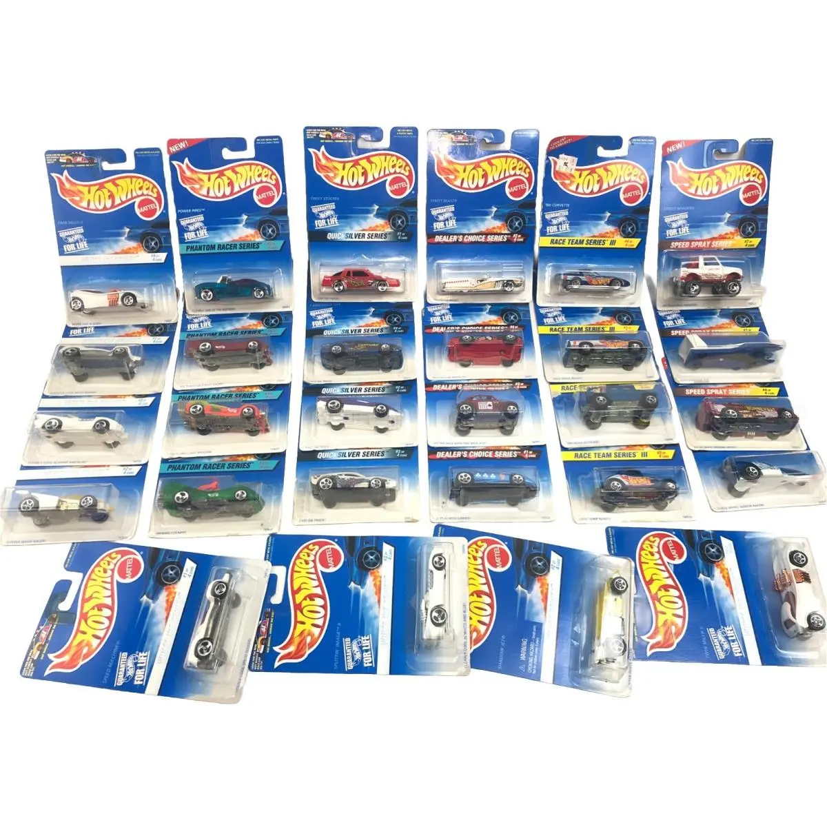 Vintage 1996 Hot Wheels Lot- 7 Complete Sets- 28 Cars. Blue Cards