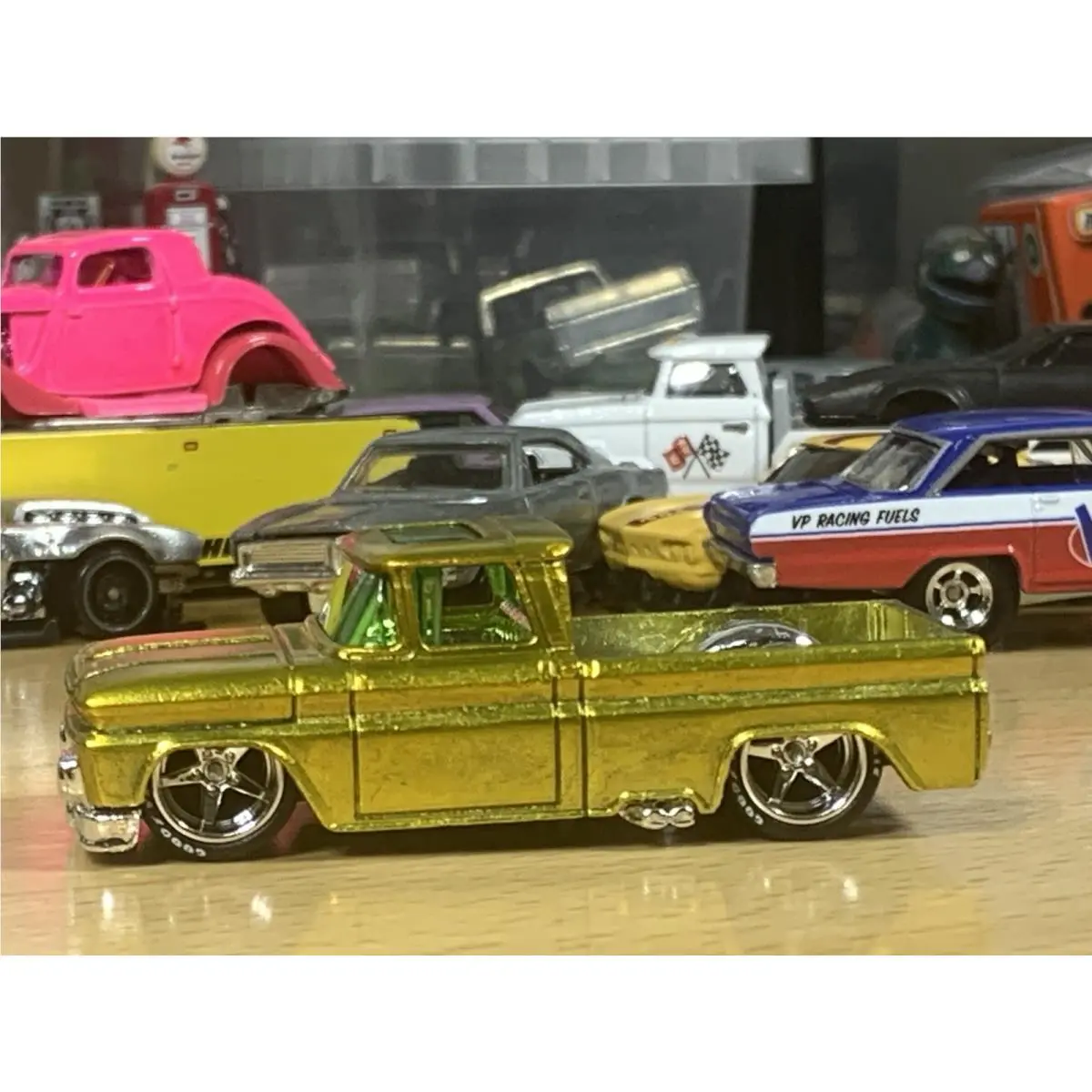 Hot Wheels Zinc Plated Candy Gold Custom `62 Chevy C10 Pickup with Wheel Swap