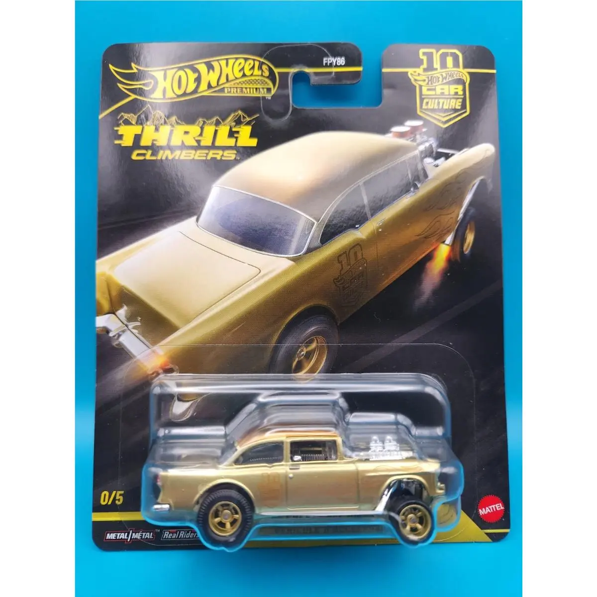 Hot Wheels Premium Thrill Climbers `55 Chevy Bel Air Gasser Gold Chase 0/5
