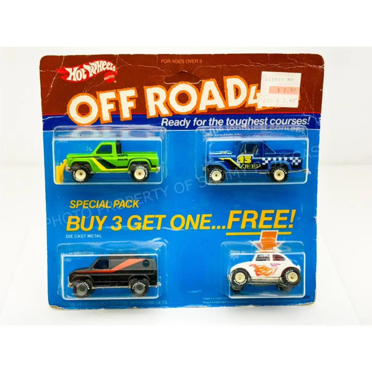 Hot Wheels Blackwall Real Riders Off Road 4x4 4 Pack in Blisterpack