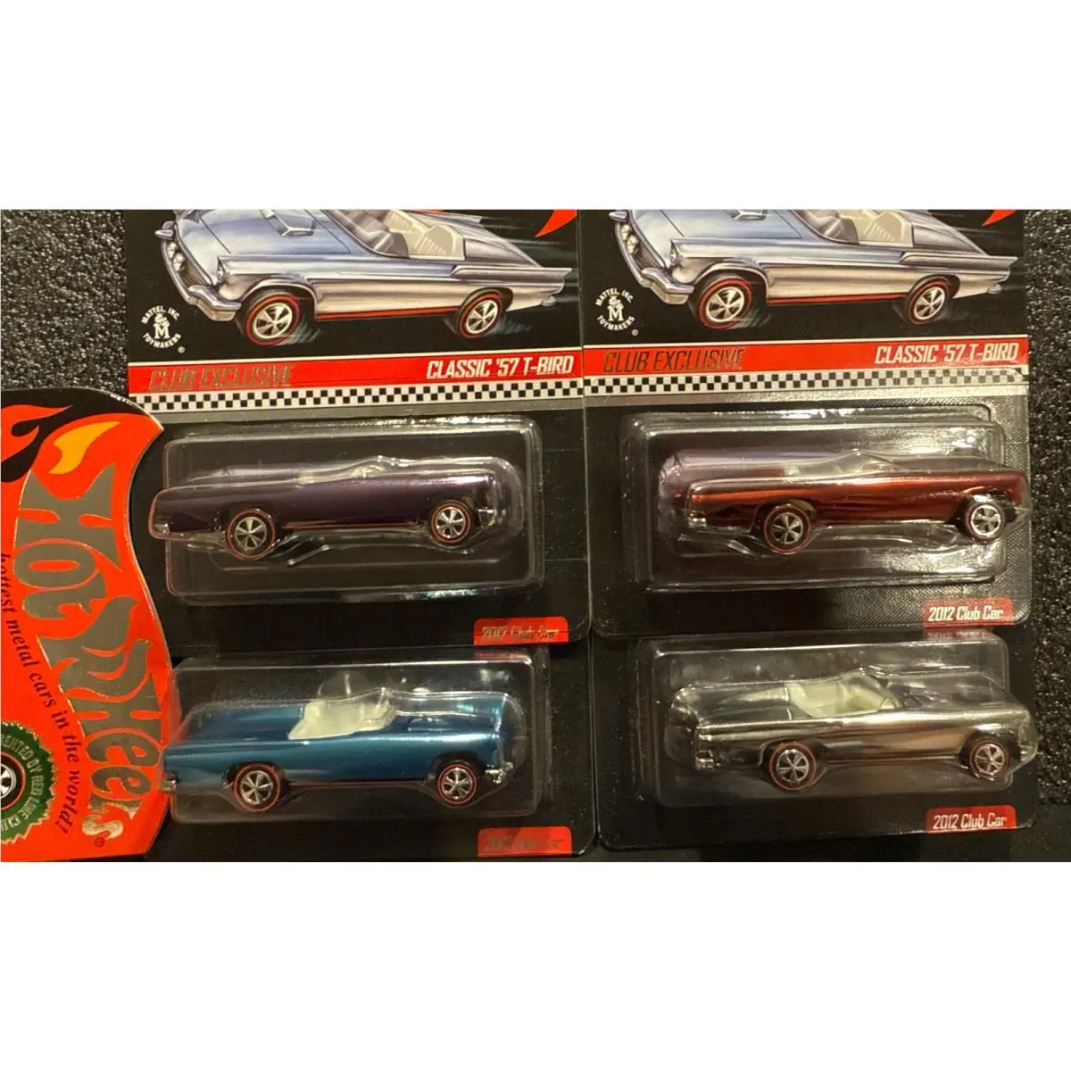 Hot Wheels 2012 Rlc Redline Club 57 T Bird Set Complete 4 Color Set Rare