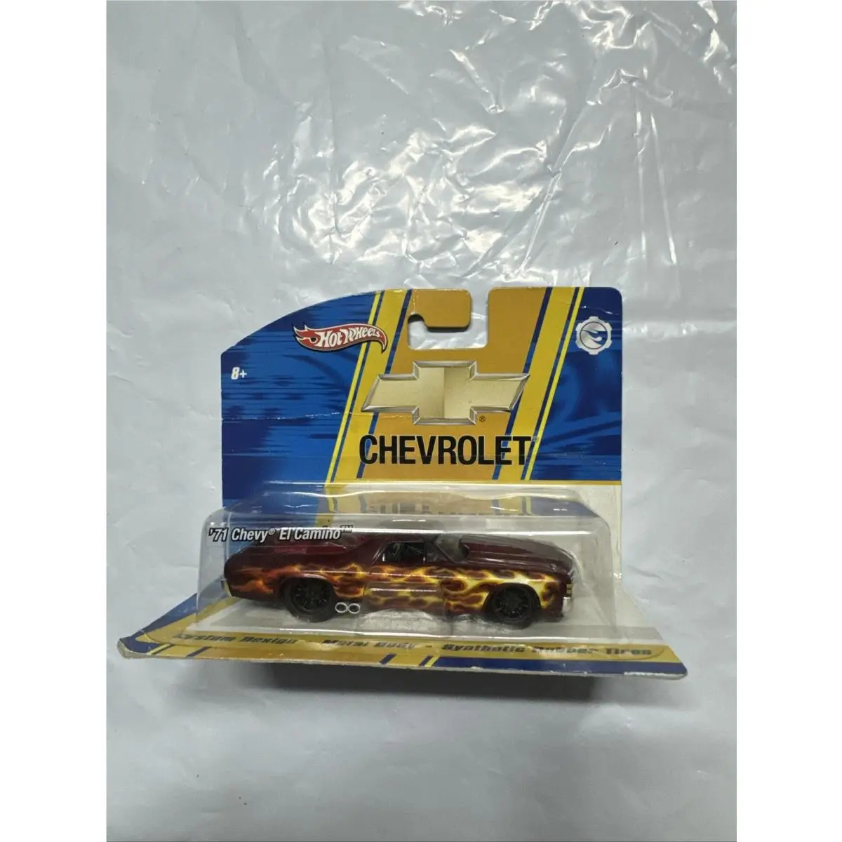 2009 Hot Wheels 1:50 Chevrolet 71 Chevy El Camino Red with Flames