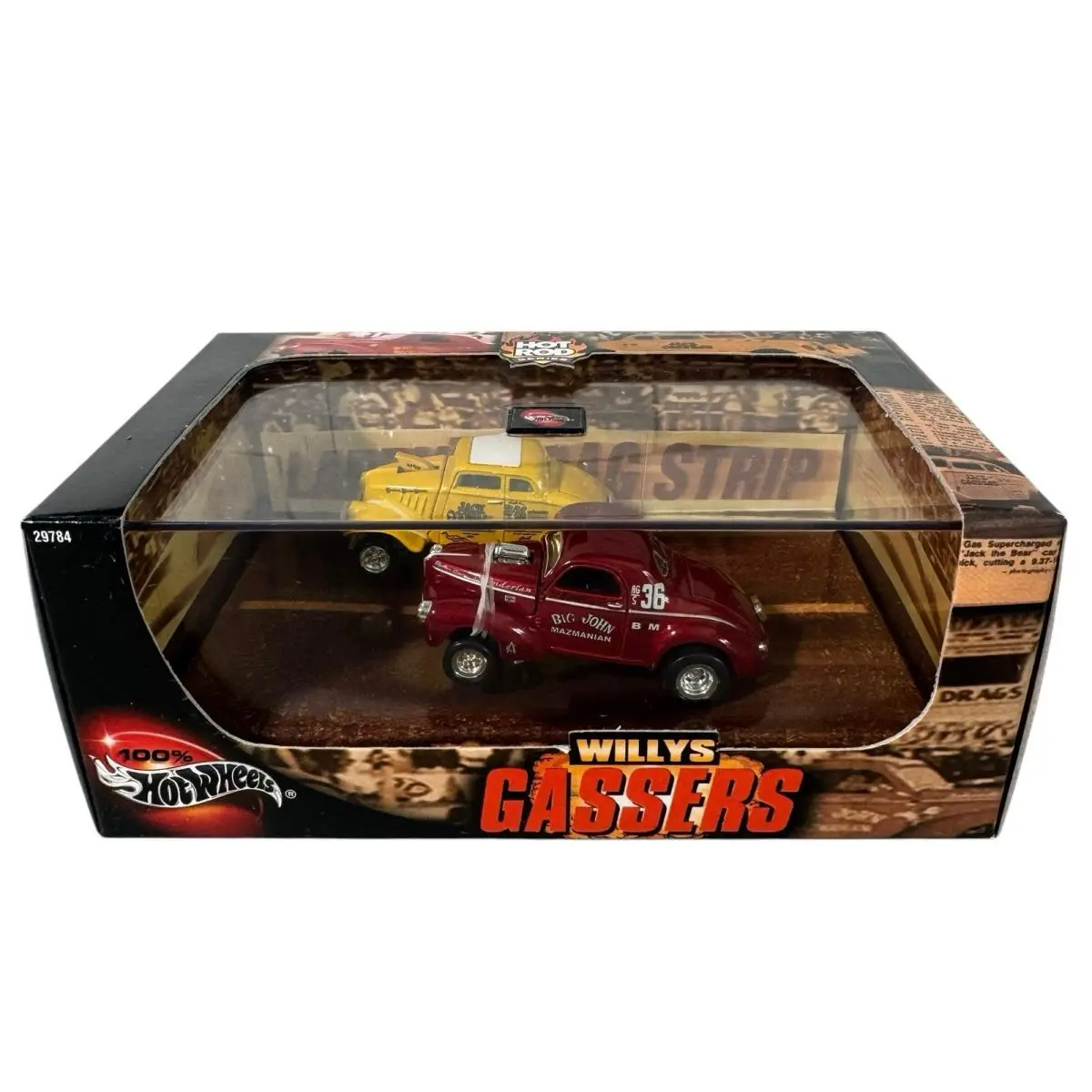 2000 Hot Wheels Two Car Set Willys Gassers Red 41 Yellow 32