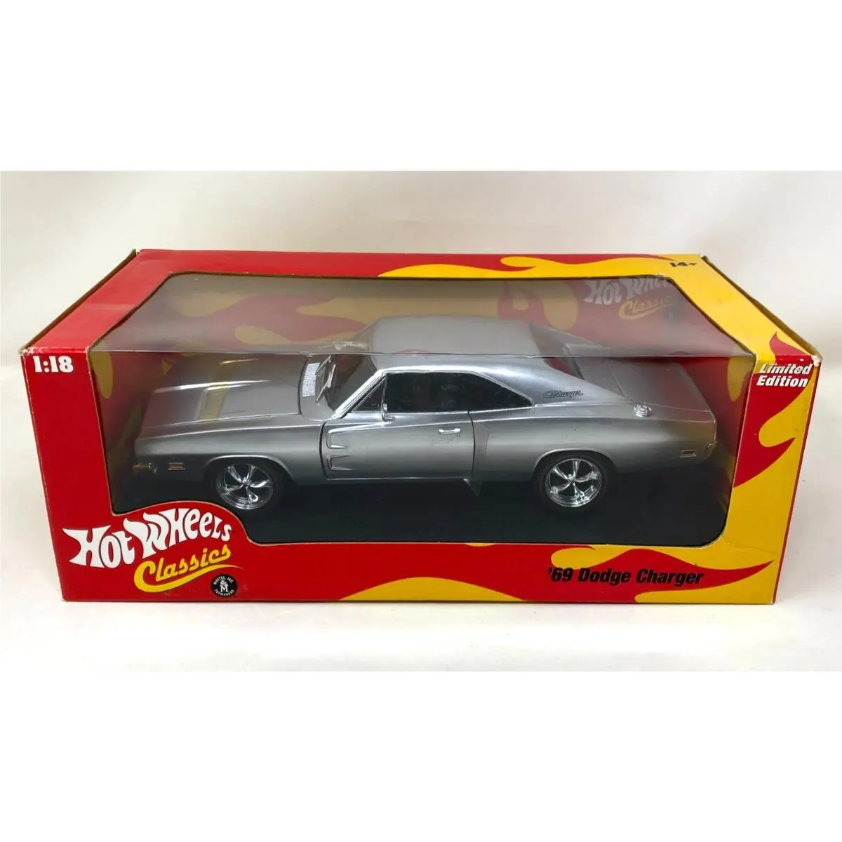 Hot Wheels Classics 1969 Dodge Charger R/t Silver 1:18 Limited Edition Rare