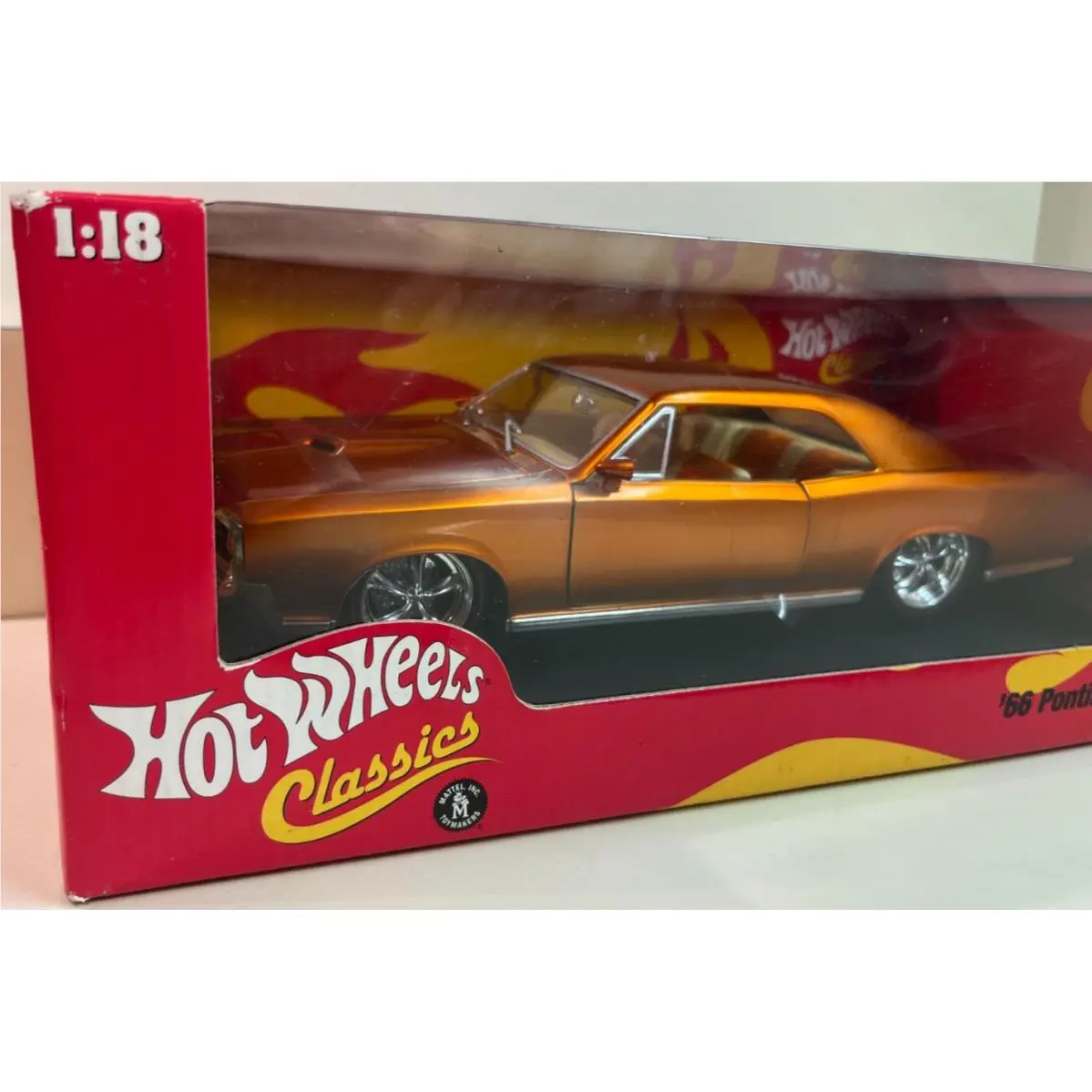 Old Stock - Hot Wheels Classics 1966 Pontiac Gto Orange 1:18 Limited Edition