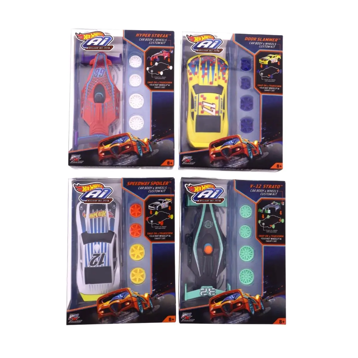 Hot Wheels Ai Car Body Custom Kit: Door Slam V-12 Stato Speedway Hyper Streak
