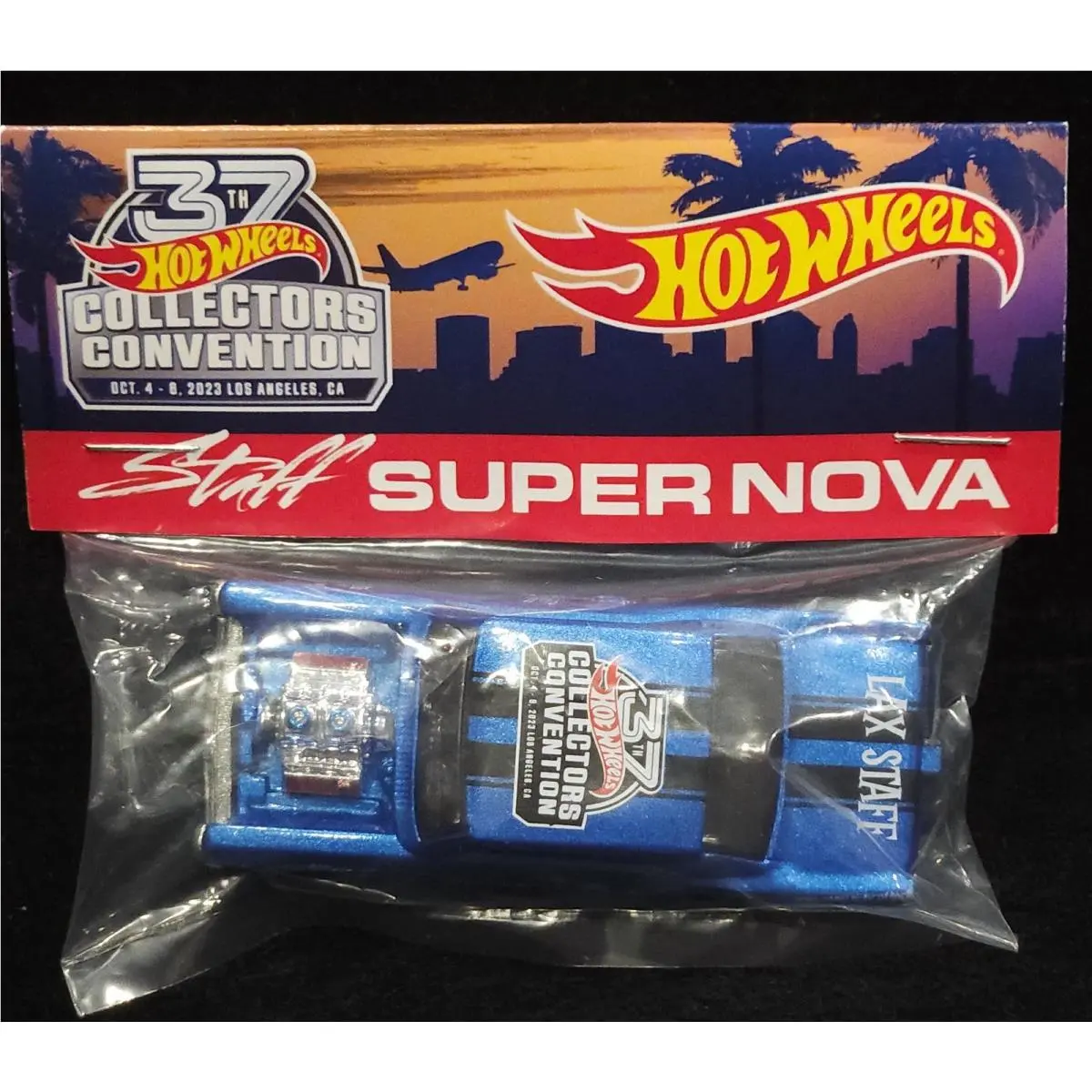 Hot Wheels 66 1966 Chevy Super Nova 2023 Collectors Convention Staff Car Blue