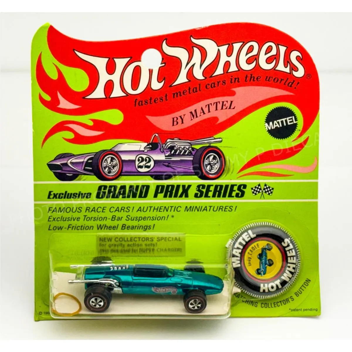 Hot Wheels Redline Indy Eagle Aqua Black Interior in Blisterpack