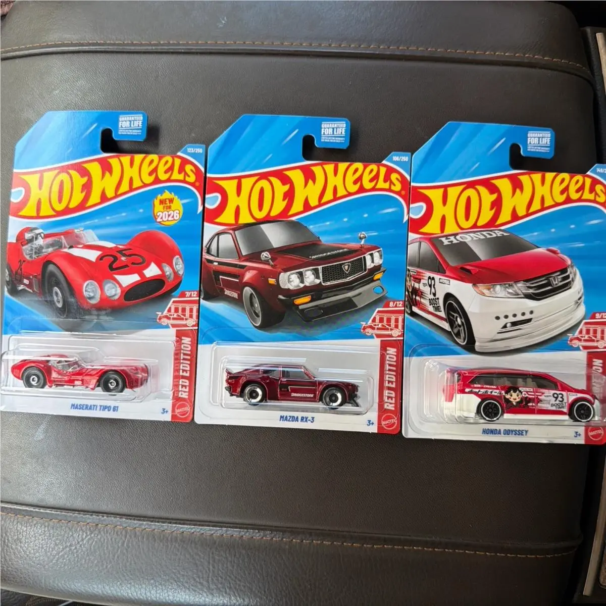 2026 Hot Wheels Target Red Edition X3 -mazda RX-3 Honda Odyssey Maserati Tipo 61
