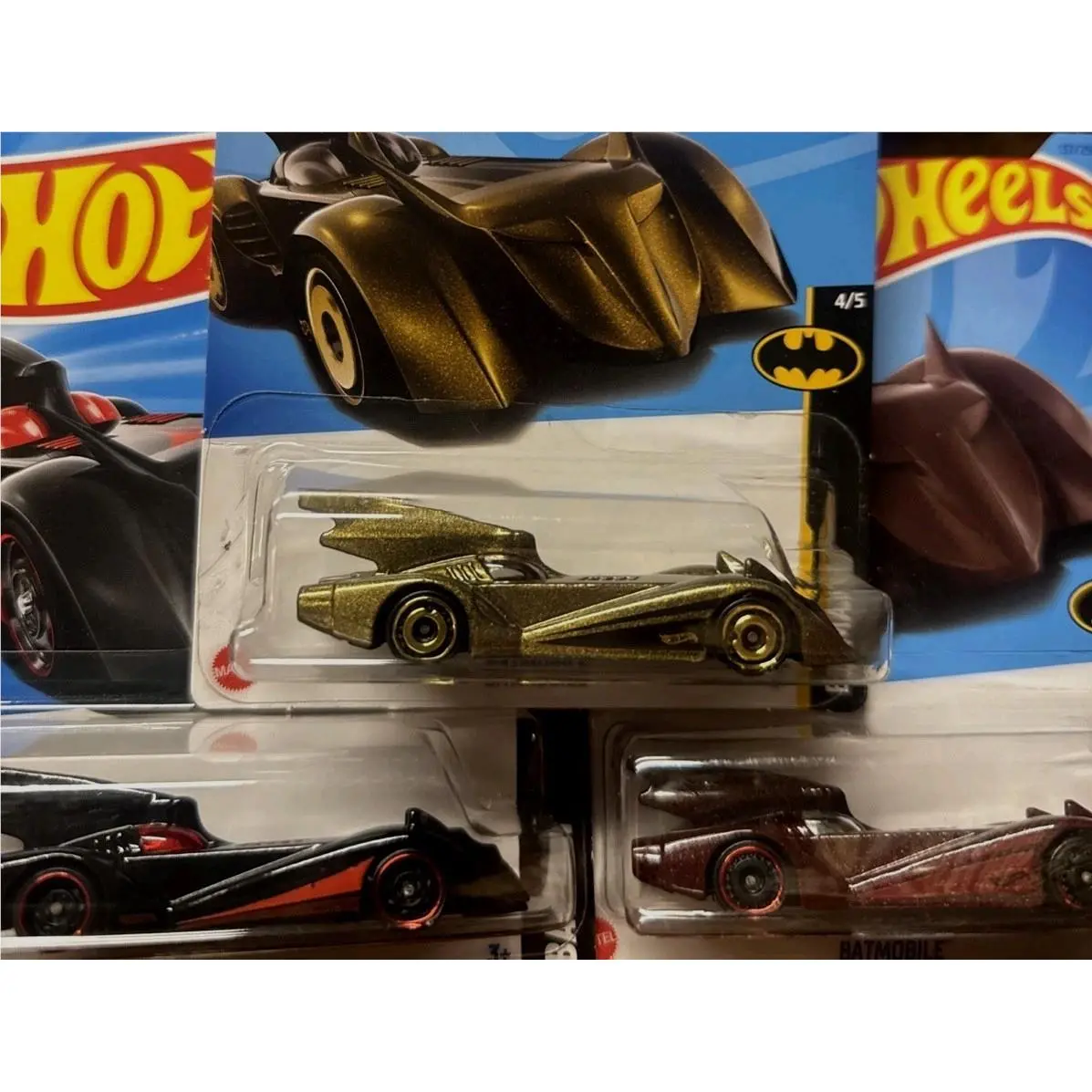 Hot Wheels DC Batman The Brave and The Bold -3 Car Lot- Error Card- Batmobiles