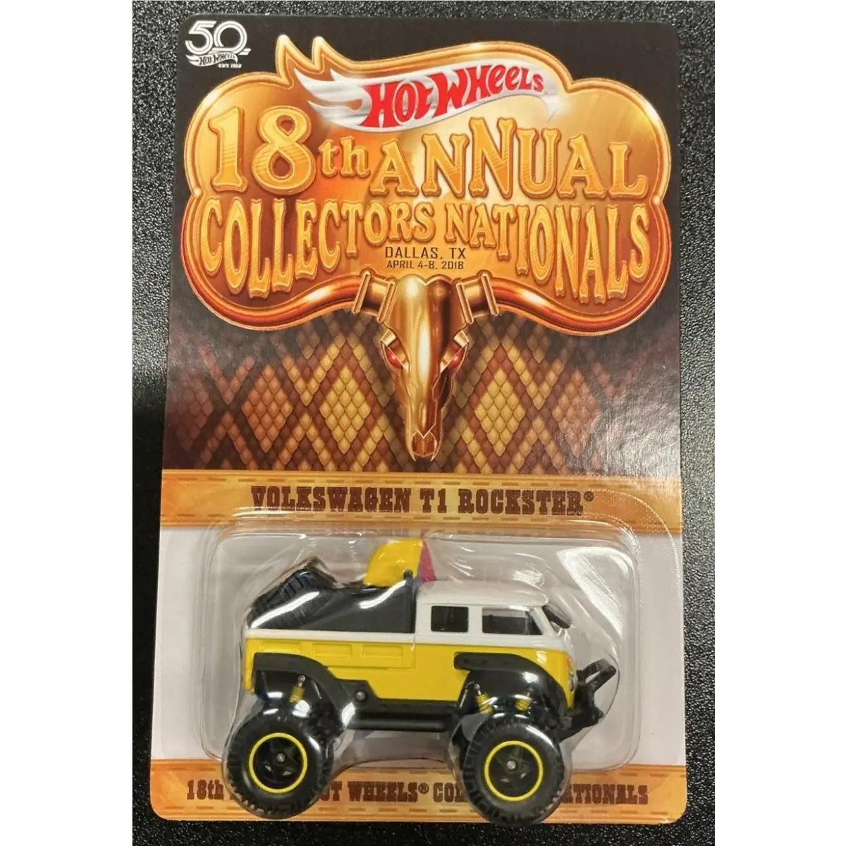 Hot Wheels 2018 18th Nationals Dallas Dinner Volkswagen T1 Rockster 02443/4000