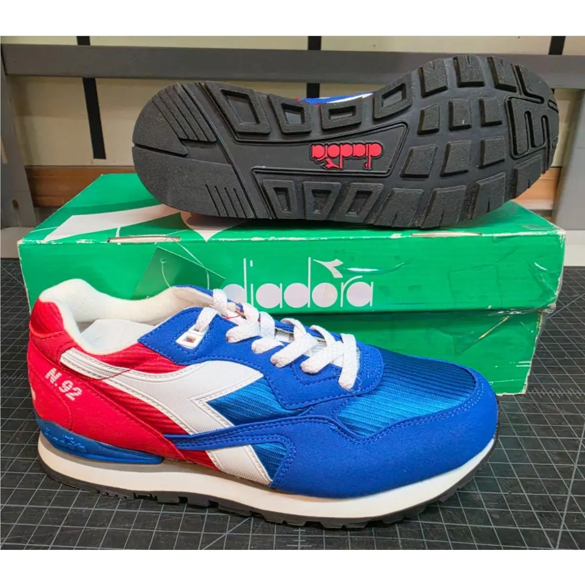 Diadora N92 90s Retro Red/wht/blue Sneakers N.92 - Mens Size 7 M