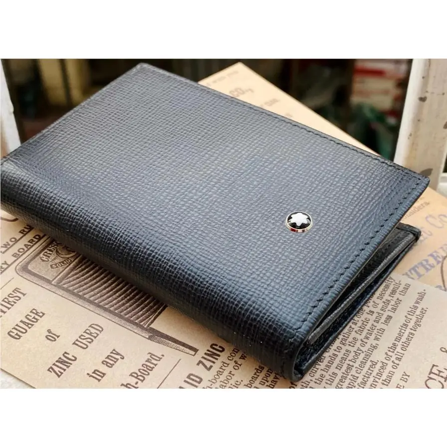 Montblanc Meisterstück 4810 Men`s Card Holder 4CC Black Leather Wallet Full Box