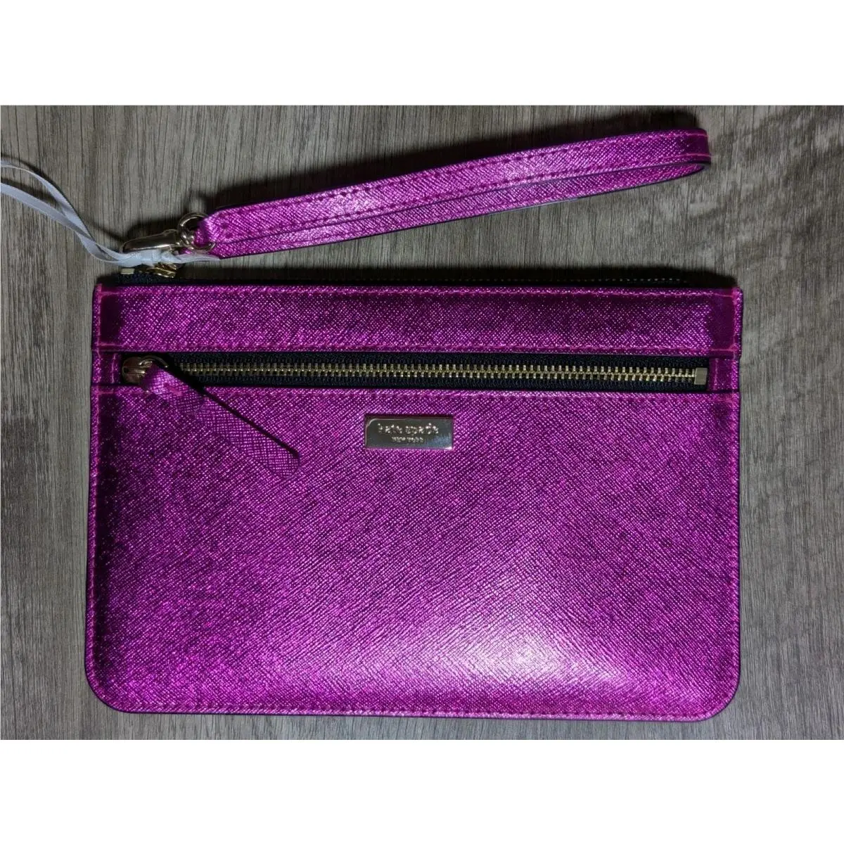 Kate Spade New York Metallic Bajarose Pink Wristlet Tinie Laurel Way New