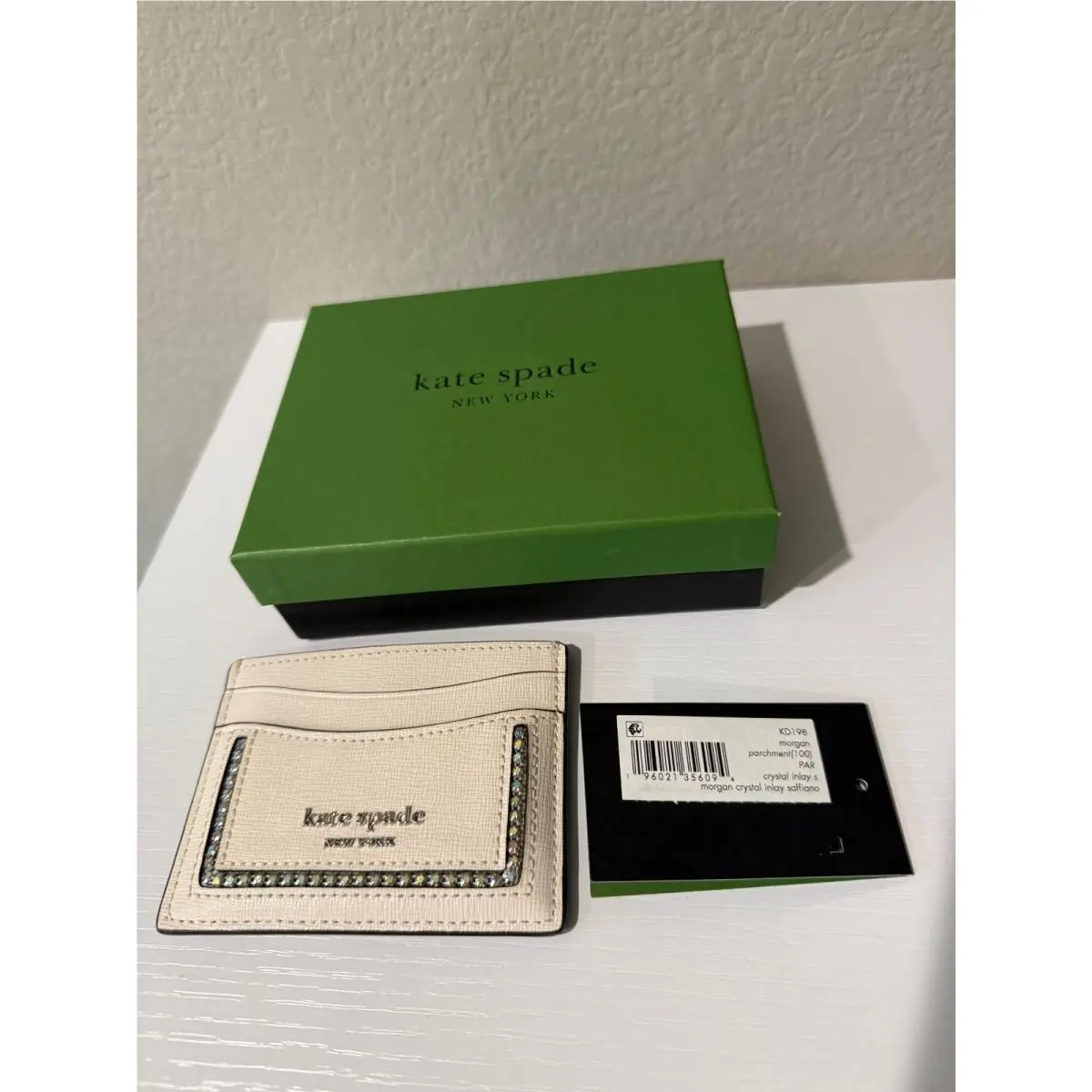 Kate Spade Slim Card Case and Pocket Change Morgan Crystal Inlay