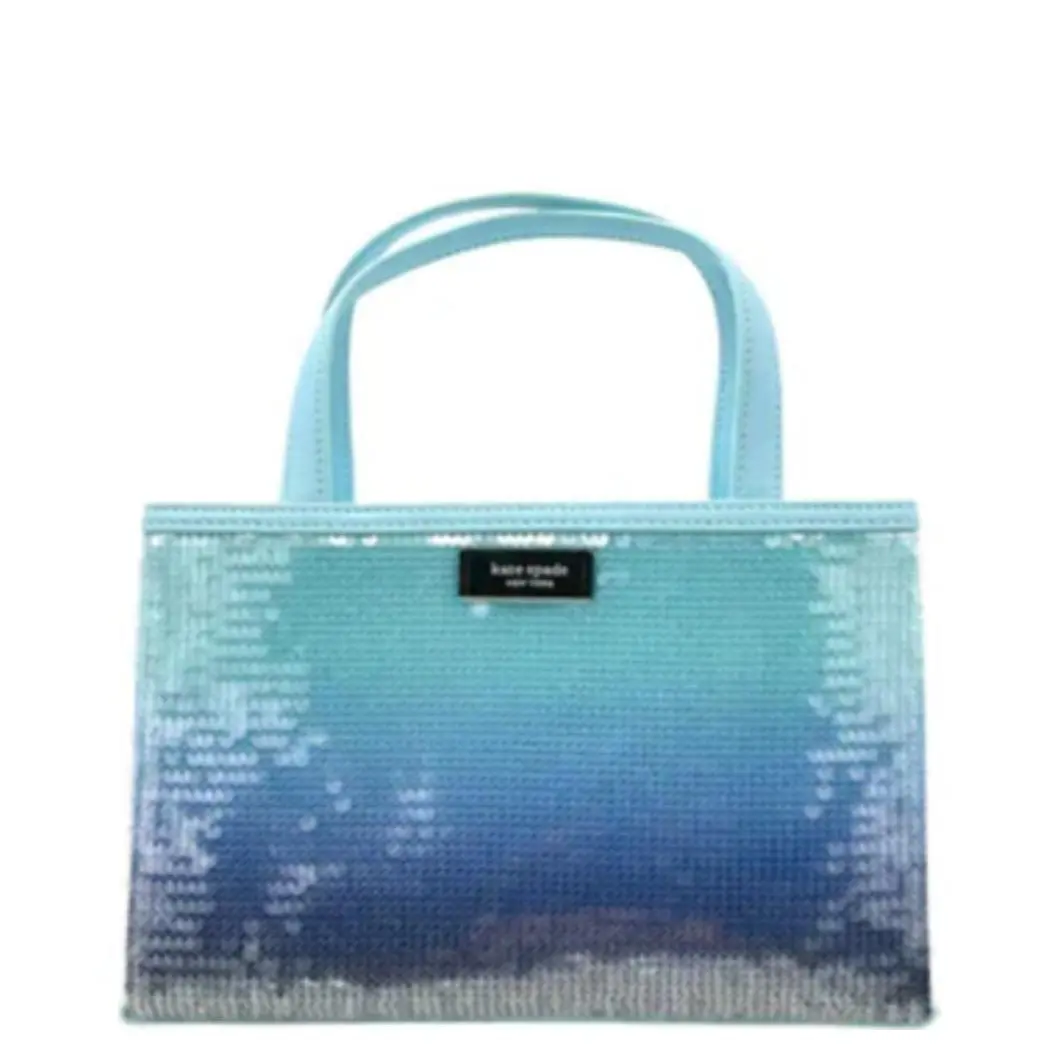 Kate Spade Sam Icon Ombre Sequin Small Tote Bag - Aquamarine Blue