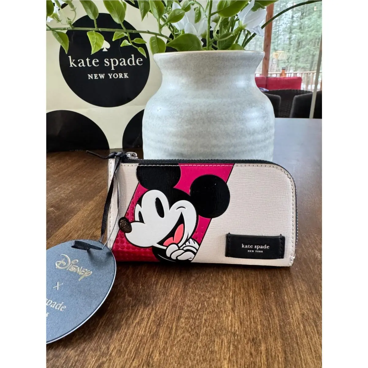 Disney x Kate Spade Mickey Mouse Small Slim Bifold Wallet Minnie Rare